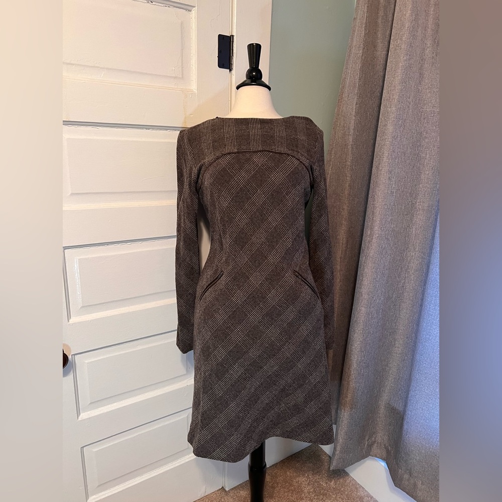 Peruvian Connection US Sz 8, Gray Black Dk Brown Cream dress